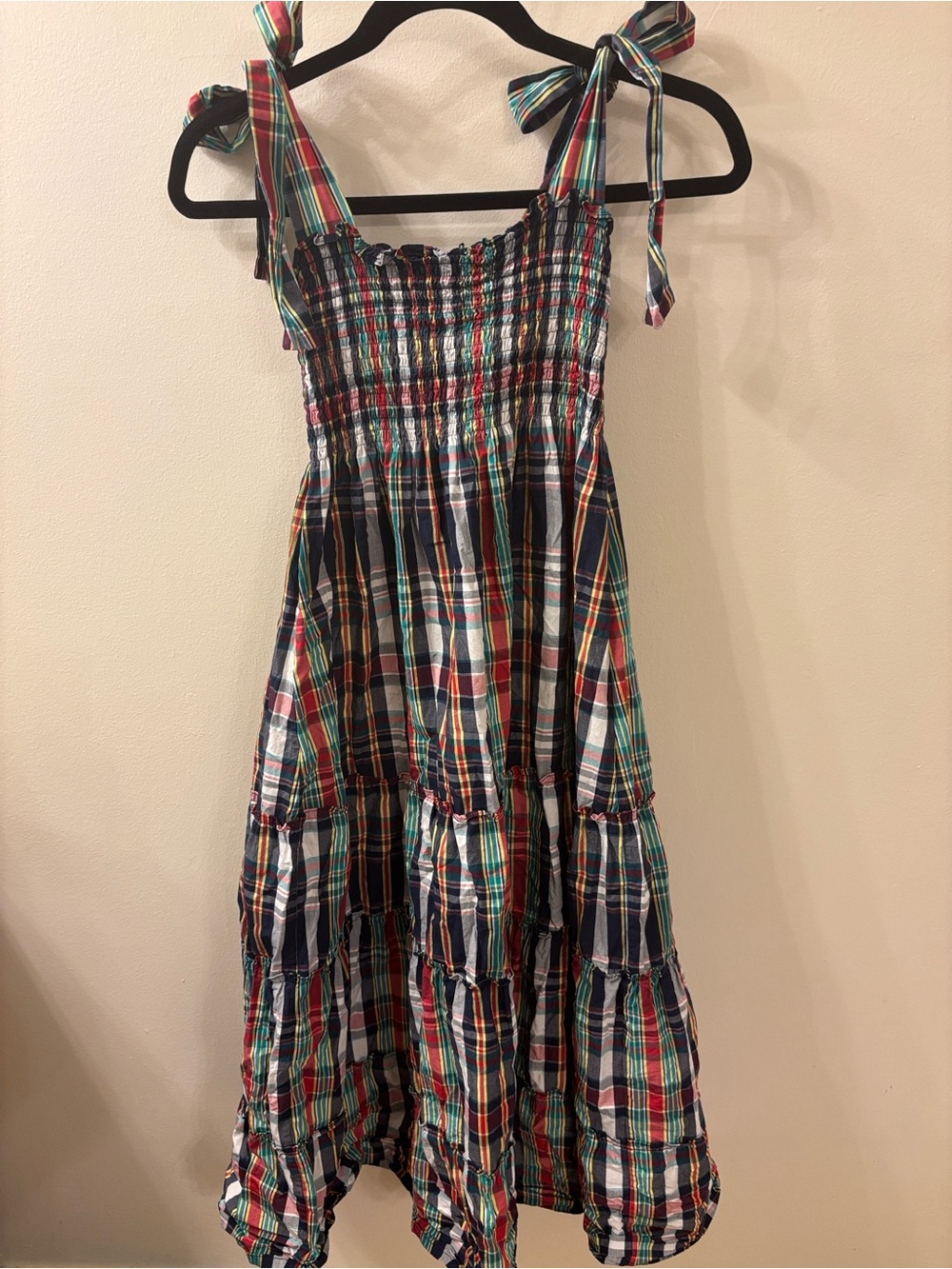 Maxwell and Geraldine Multicolor Plaid Tie-Shoulder XS